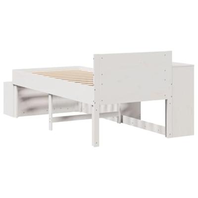 Bedframe zonder matras massief grenenhout wit 90x200 cm