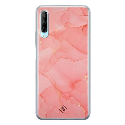 Huawei P Smart Pro siliconen hoesje - Marmer roze Huawei P Smart Pro siliconen hoesje - Marmer roze