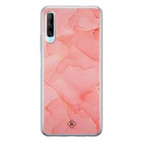 Huawei P Smart Pro siliconen hoesje - Marmer roze - thumbnail