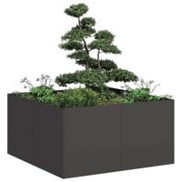 VidaXL Plantenbak 80x80x40 cm koudgewalst staal zwart - thumbnail