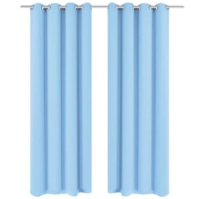 Gordijnen met metalen ringen verduisterend 135x175 turquoise 2 st Gordijnen met metalen ringen verduisterend 135x175 turquoise 2 st