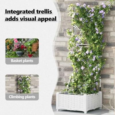 VidaXL Tuin bloempot wit 40 x 40 x 126 cm staal