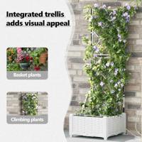 Tuin Bloempot Wit 40 x 40 x 126 cm Staal - thumbnail