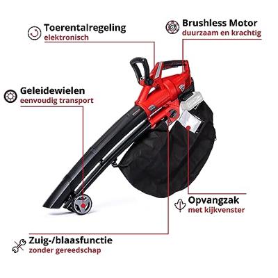 Einhell Power X-Change GE-CL 36 Li E Bladzuiger, Bladblazer Accu Zonder accu, Met draaggordel
