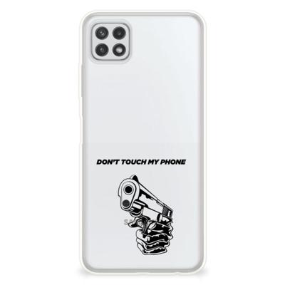 Samsung Galaxy A22 5G Silicone-hoesje Gun Don't Touch My Phone Samsung Galaxy A22 5G Silicone-hoesje Gun Don't Touch My Phone