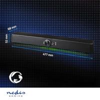 Nedis GSPRSB21020BK Gaming Speaker Speaker-kanalen: 2.0 Usb Gevoed 3,5 Mm Male 30 W Led Volumebediening Output: 1x 3,5 Mm - thumbnail