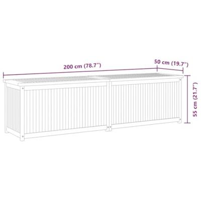 Tuinbox 200x50x55 cm massief teakhout
