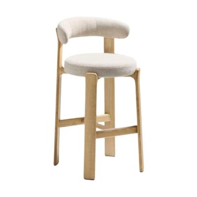 Kave Home Granite barkruk H75 chenille Beige/naturel