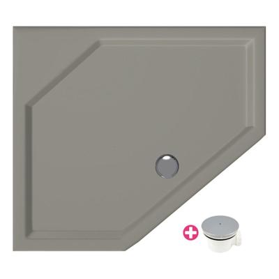 Douchebak Xenz Marshall | 90x90x4 cm | Incl.Afvoersifon-Chroom | Acryl | Vijfhoek | Cement mat Douchebak Xenz Marshall | 90x90x4 cm | Incl.Afvoersifon-Chroom | Acryl | Vijfhoek | Cement mat