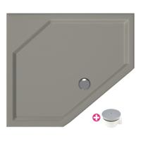 Douchebak Xenz Marshall | 90x90x4 cm | Incl.Afvoersifon-Chroom | Acryl | Vijfhoek | Cement mat - thumbnail