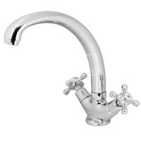 Keukenkraan Plieger Charleston 1-Gats met Kruisgrepen Chroom - thumbnail
