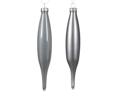 Ijspegel glas d3h15 cm mgrs ass 6st kerst Decoris - Decoris