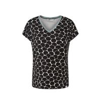 Didi jersey top Colour Me In met all over print zwart/wit/lichtblauw - thumbnail