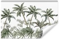 Fotobehang - Palmbomen en exotische planten, licht behang aan de muur, 11 maten, inclusief behanglijm - thumbnail