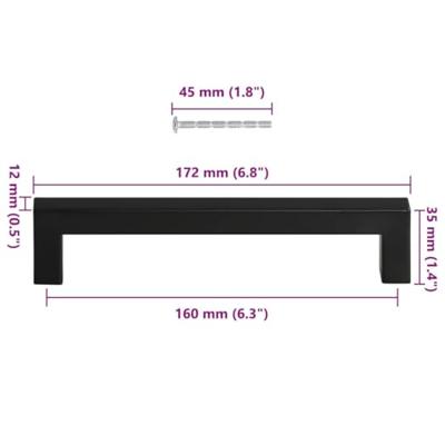 VidaXL Handvatten 10 st 160 mm roestvrij staal zwart VidaXL Handvatten 10 st 160 mm roestvrij staal zwart