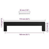 VidaXL Handvatten 10 st 160 mm roestvrij staal zwart - thumbnail