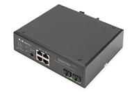 DIGITUS industriële 6-poorts Gigabit PoE netwerkswitch - 4x RJ45 + 2x Gigabit SFP uplink - unmanaged - DIN rail montage - 10/100/1000 Mbit/s - zwart - thumbnail