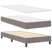 Boxspring bed met matras met hoofdeinde Taupe 80 x 200 cm Stof - thumbnail