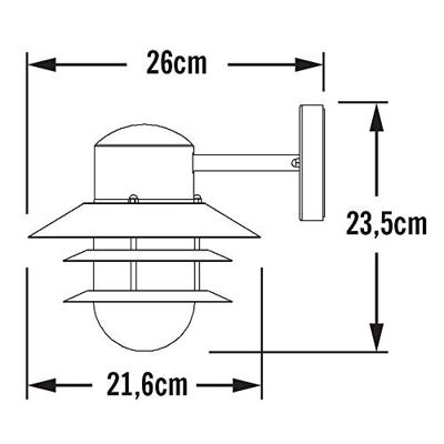 KonstSmide Landelijke wandlampModena Down 22cm zinkgrijs - 7310-320