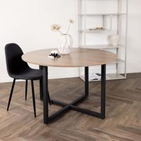 Nohr Ronde Eettafel 'Jahanna' Walnoot en staal, 120cm - thumbnail