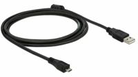 Delock USB-kabel USB 2.0 USB-A stekker, USB-micro-B stekker 2.00 m Zwart 82335 - thumbnail