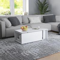 VidaXL Salontafel 150x50x35 cm bewerkt hout wit - thumbnail
