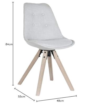 Keukenstoel DKD Home Decor Polyester Lichtgrijs Ek (48 x 44 x 84 cm)