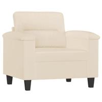 Fauteuil met voetenbank 60 cm microvezelstof beige - thumbnail