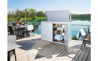 Biohort metalen tuinhuis HighBoard 200x84x127 cm- Plat dak- Metaal- Biohort - thumbnail