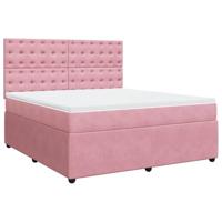 Boxspring met matras fluweel roze 180x200 cm - thumbnail