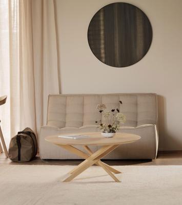 Ethnicraft Ronde Salontafel 'Mikado' Geolied Eikenhout, 100cm