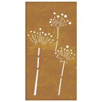 Wanddecoratie tuin bloemenontwerp 105x55 cm cortenstaal - thumbnail