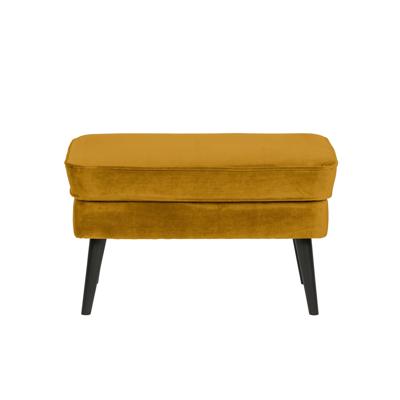 WOOOD Hocker 'Rocco' Velvet, kleur Oker WOOOD Hocker 'Rocco' Velvet, kleur Oker