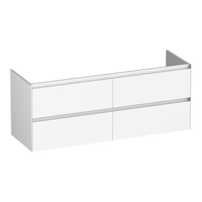 Brauer Inspire - Onderkast - 140 cm - met 4 Softclose Lades Greeploos en 2 Sifon Uitsparingen - Mat Wit