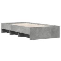 Bedframe bewerkt hout betongrijs 90x200 cm - thumbnail
