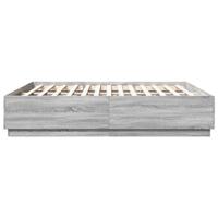 Bedframe bewerkt hout grijs sonoma eikenkleurig 200x200 cm - thumbnail