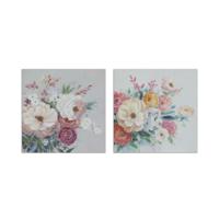 Schilderij DKD Home Decor Blommor (80 x 2,8 x 80 cm) (2 Stuks) - thumbnail