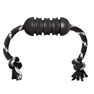 KONG EXTREME DENTAL MET TOUW ZWART / WIT 12X5X5 CM KONG EXTREME DENTAL MET TOUW ZWART / WIT 12X5X5 CM