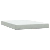 Boxspring met matras fluweel lichtgrijs 140x210 cm - thumbnail