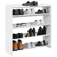 VidaXL Schoenenrek 80x25x81 cm bewerkt hout wit - thumbnail