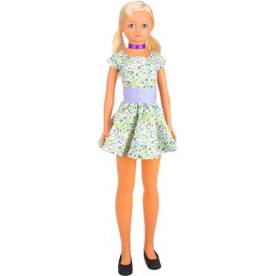 Pop met bloemetjesjurk - 105 cm