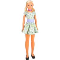 Pop met bloemetjesjurk - 105 cm - thumbnail