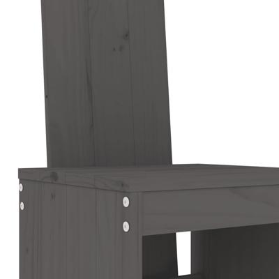 7-delige Tuinbarset massief grenenhout grijs
