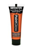 Neon Face & Body paint oranje UV Glow in dark 10ml - thumbnail