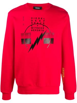 Diesel logo printed sweatshirt - Red