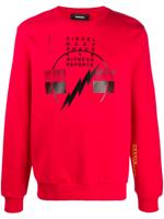 Diesel logo printed sweatshirt - Red - thumbnail
