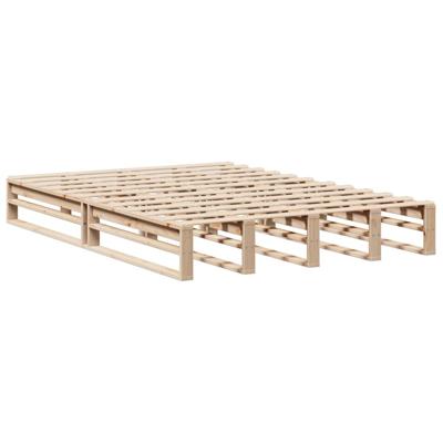 Bed met boekenkast zonder matras massief hout 140x200 cm