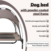 vidaXL Hondenbed Bruin 92 x 77 x 82,5 cm Staal, Hondenbed voor tuin en terras, modern, lichtgewicht, vlekbestendig, krasbestendig, verhoogd, rechthoekig ontwerp - thumbnail
