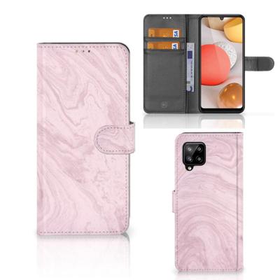 Samsung Galaxy A42 5G | Bookcase | Marble Pink - Origineel Cadeau Vriendin | Portemonnee hoesje