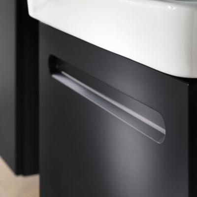 Wastafelonderkast Duravit No.1 Met 1 Deur Links 39x34.6x47.8cm Met Geïntegreerde Greep Mat Grafiet